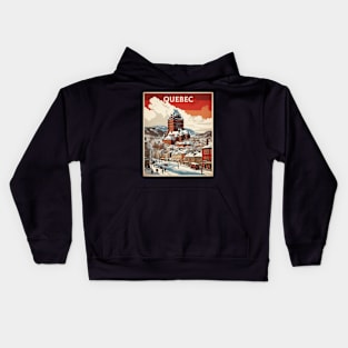 Quebec Canada Vintage Poster Tourism Kids Hoodie